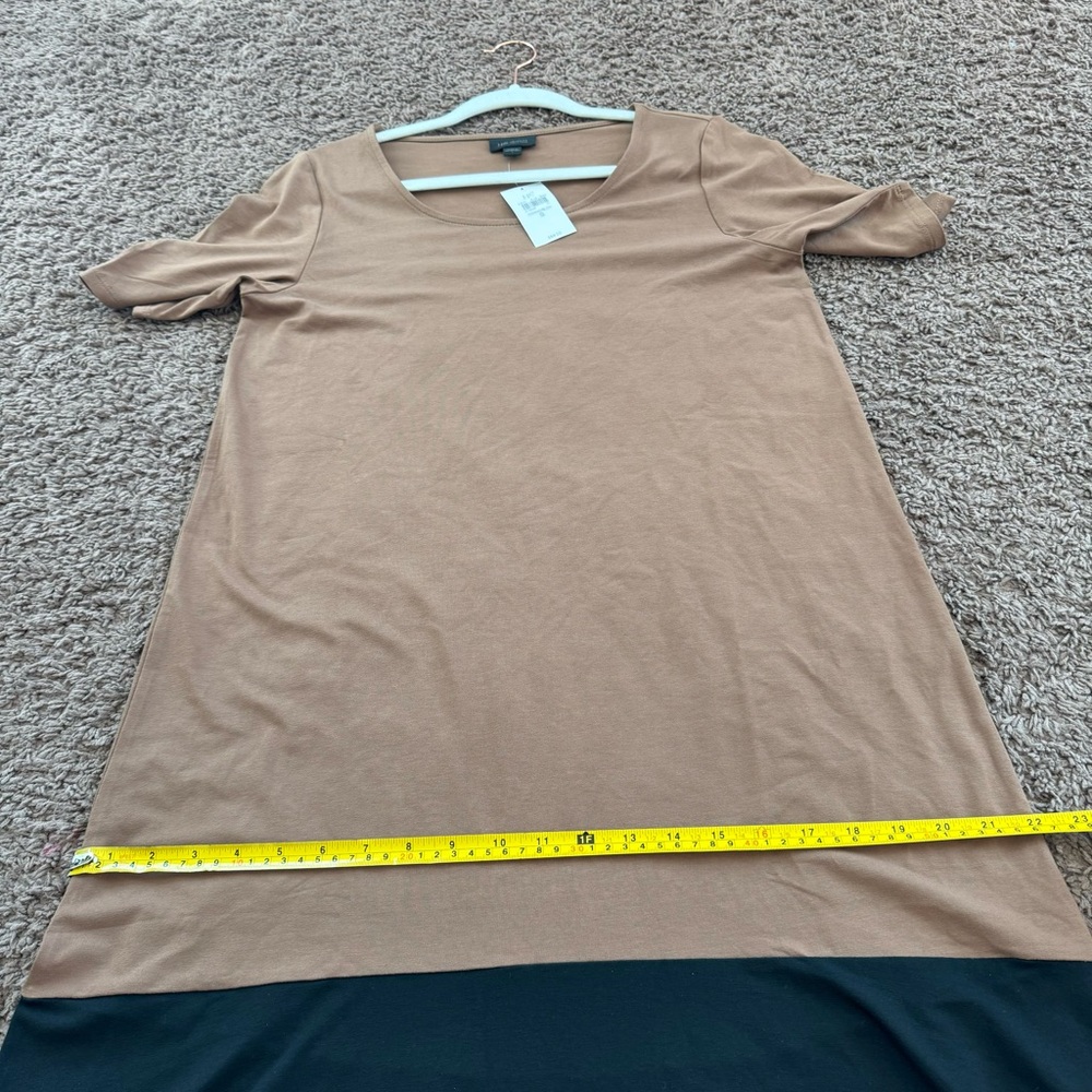 J Jill Wearever Collection Tan Black Colorblock A Line Tee Dress S NEW $89 - Picture 10 of 12